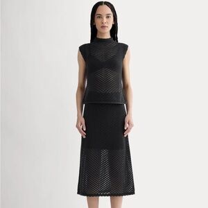 Everlane Black Lace Knit Tank